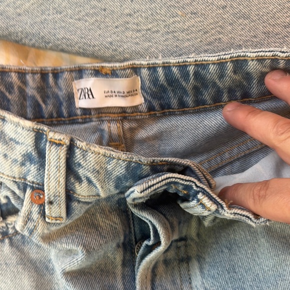 Zara Sky Blue Denim Pants - Picture 1 of 2